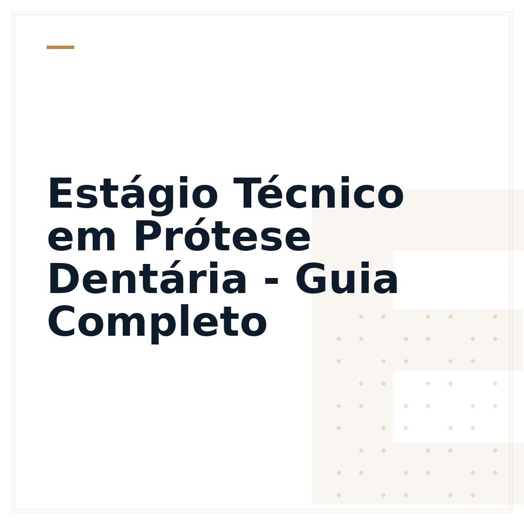 Estágio Técnico em Prótese Dentária - Guia Completo