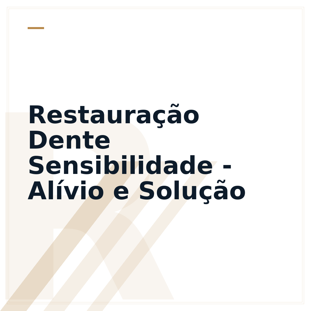 Restauração Dente Sensibilidade - Alívio e Solução