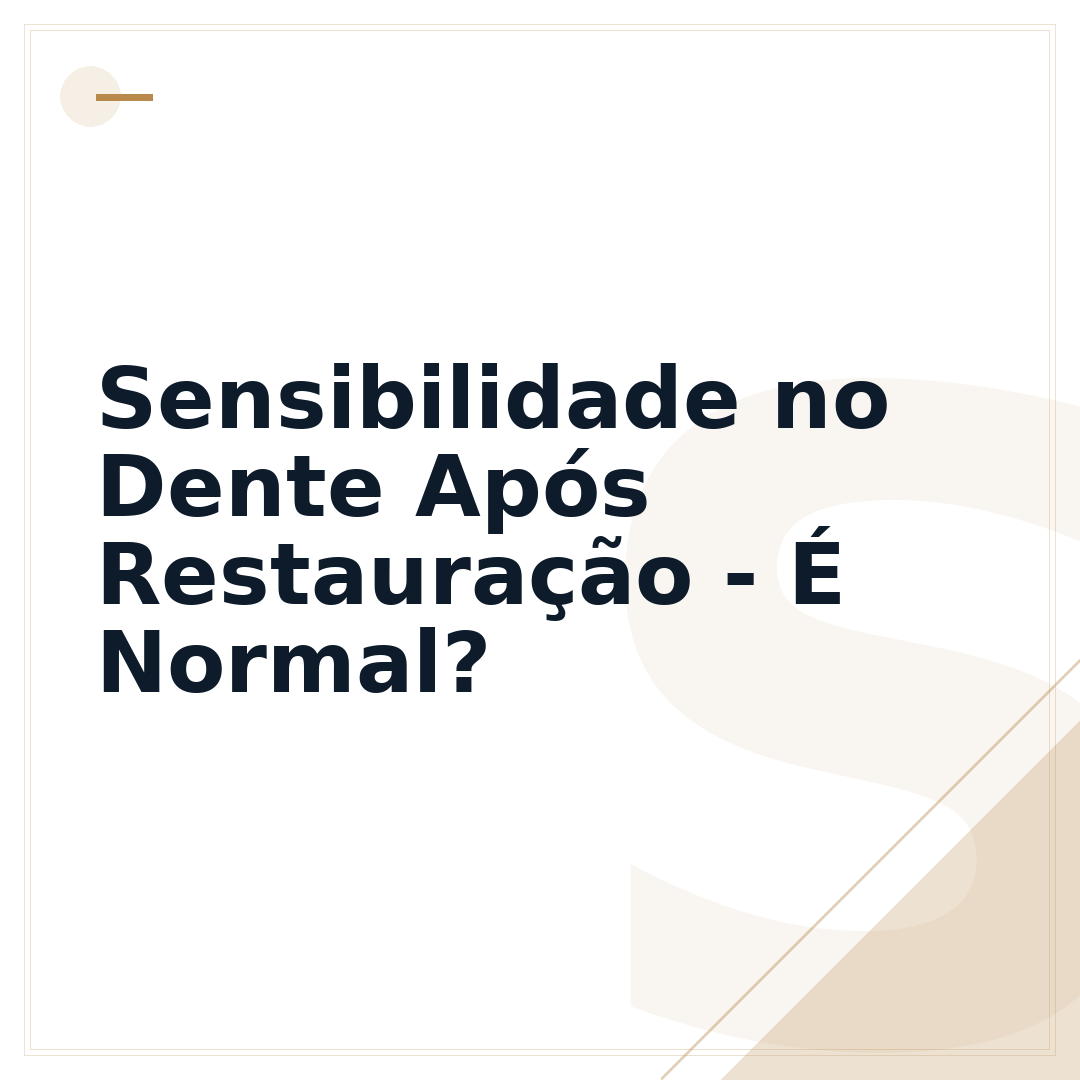 Sensibilidade no Dente Após Restauração - É Normal?